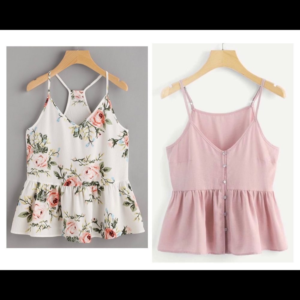 2/$15 SHEIN Peplum Cami Tops